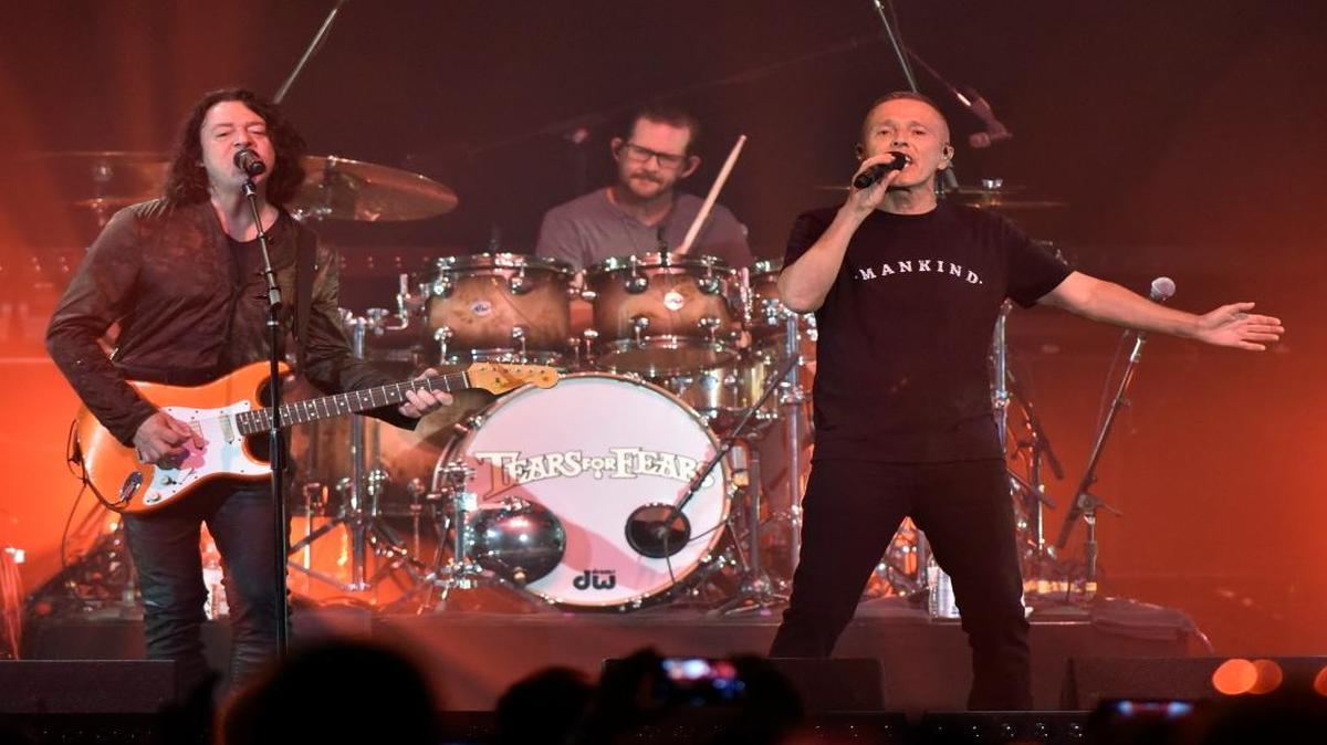 Tears For Fears perform an opening act for Hall and Oates at the Allstate Arena on Monday, May 15, 2017, in Rosemont, Illinois.