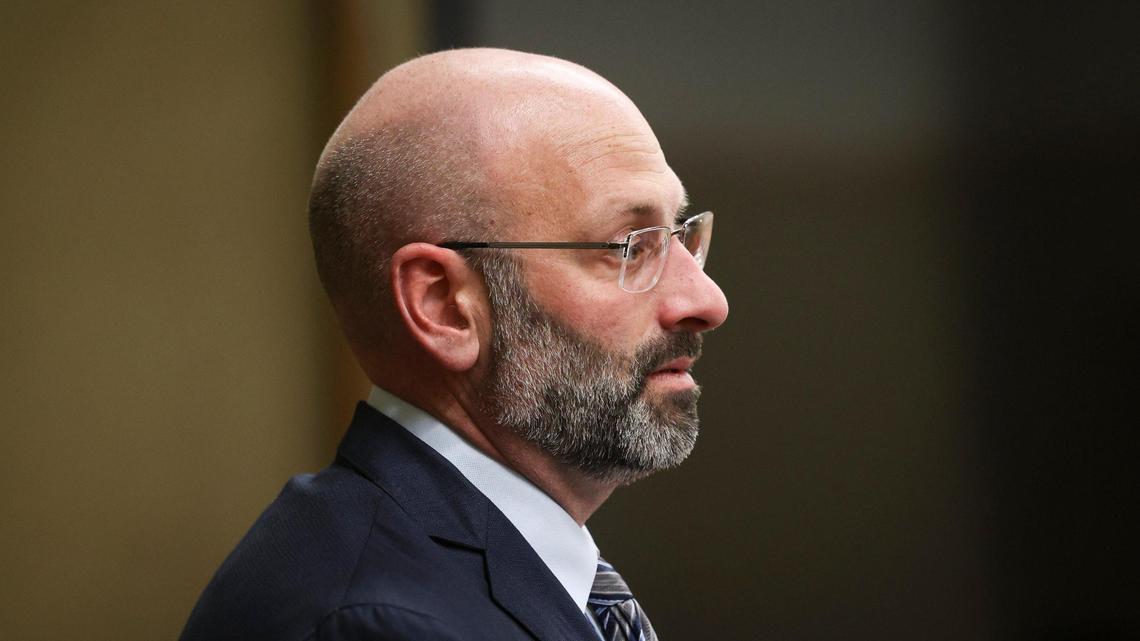 Ben Blumenthal, San Luis Obispo County Deputy District Attorney in court on Jan. 6, 2024.