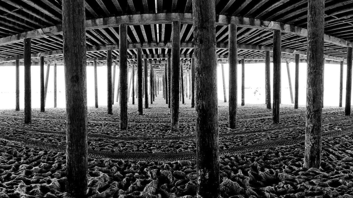 A panoramic photo of the Pismo Beach Pier, taken with an iPhone.