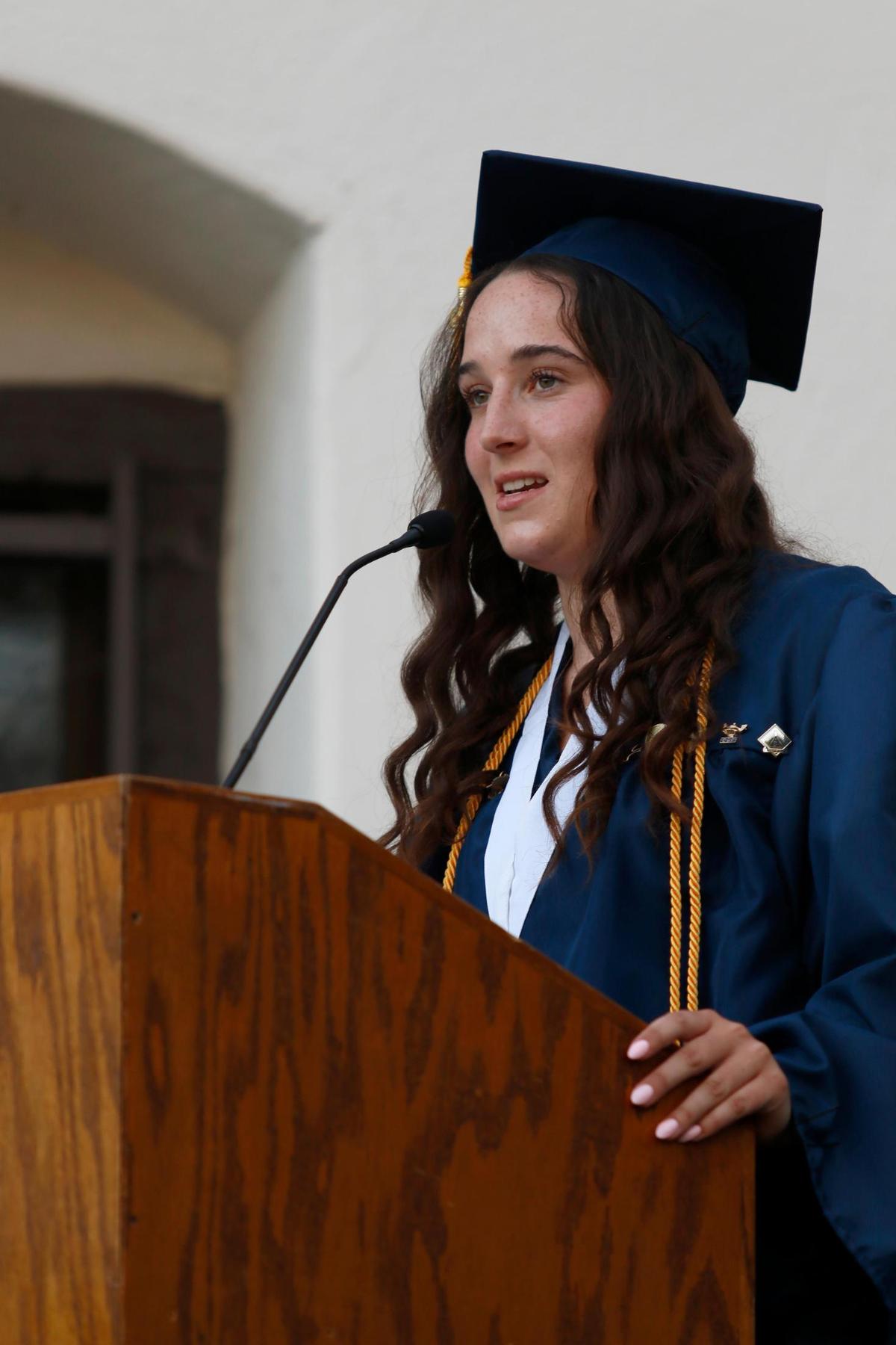 Valedictorian Mary Marsalek gave a heartfelt speech. thEighty-three Mission Prep students graduated in San Luis Obispo, California, earning nearly $2 million in scholarships.