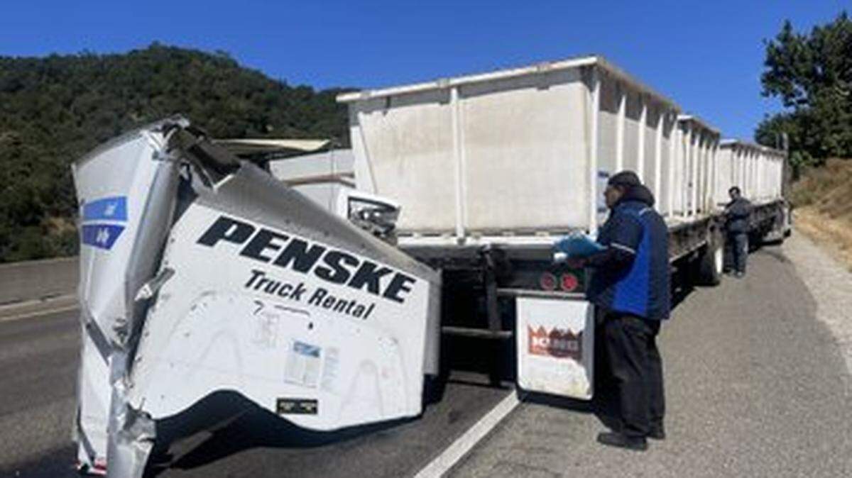 A crash on the northbound side of Highway 101 on the Cuesta Grade closed traffic temporarily after a big rig collided with a moving truck Tuesday, Sept. 17, 2024.