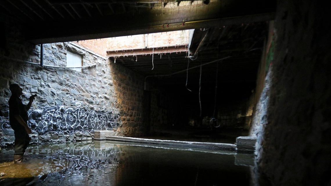 San Luis Obispo city biologist Freddy Otte gives a tour of the tunnel that channels San Luis Obispo Creek on Oct. 28, 2024.
