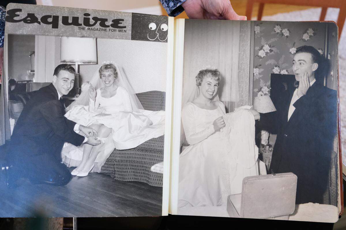 Photos from Carol and Saul Goldberg’s wedding album. The Goldbergs were married on Dec. 5, 1959. Saul Goldberg died after being hit by a car while cycling in San Luis Obispo on July 23, 2024.