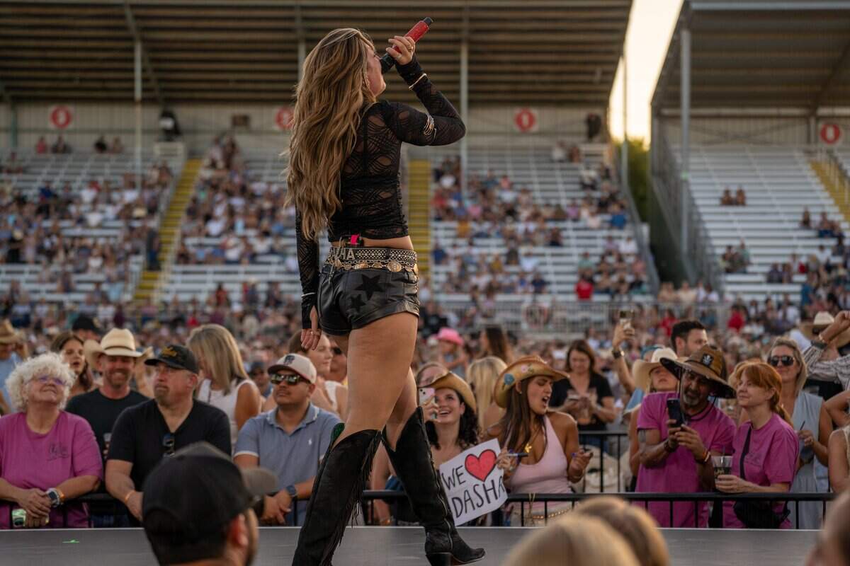 Country music star Dasha performs at the California Mid-State Fair on July 15, 2026. Dasha, who was born and raised in San Luis Obispo, returned to the county to open for OId Dominion.