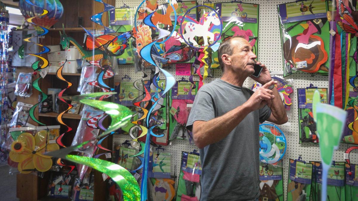 Shaun Farmer, owner of Beachfront Kites and Surreys, plans to shut the long-time Morro Bay business down at the end of September 2024, seen here Sept. 4, 2024.