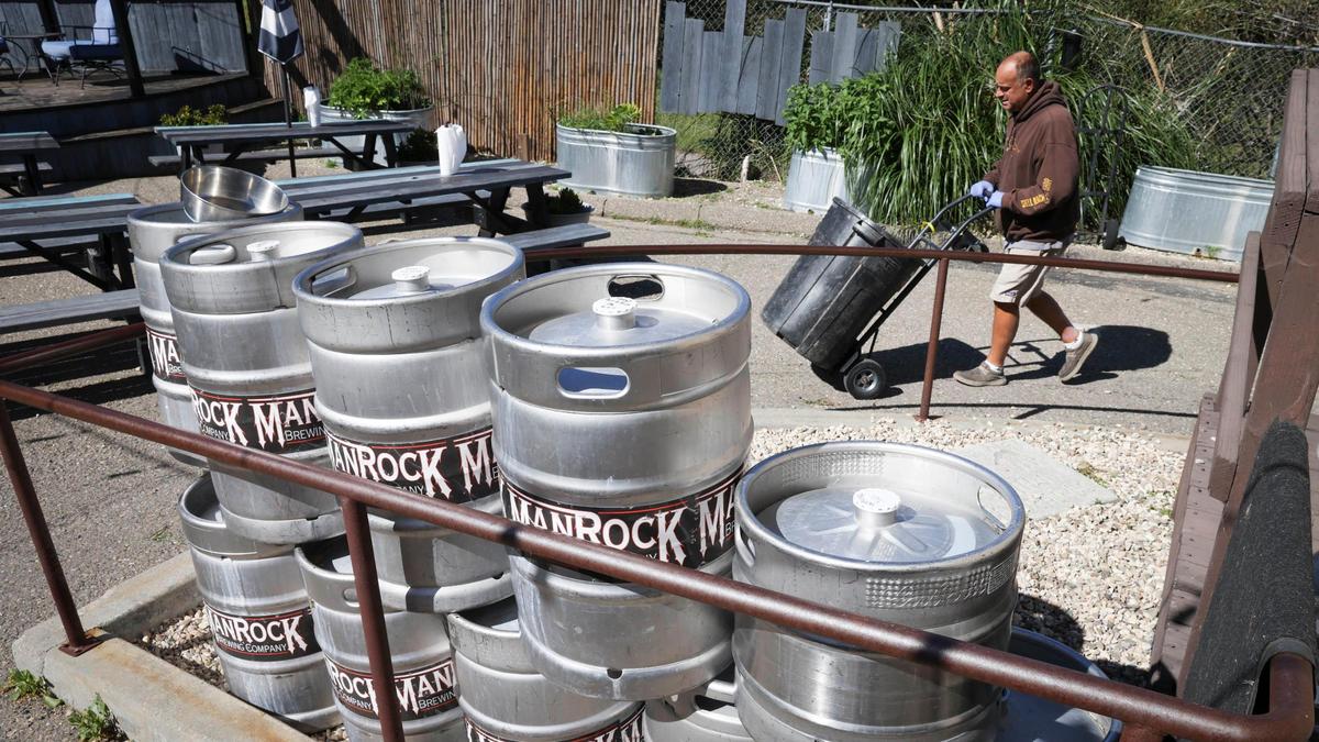 Mike Hiebner has good days when he can do the physical labor of brewing at ManRock Brewing, but he has also had help from the community when his symptoms have limited him March 15, 2024. He is working through the process of a kidney transplant.