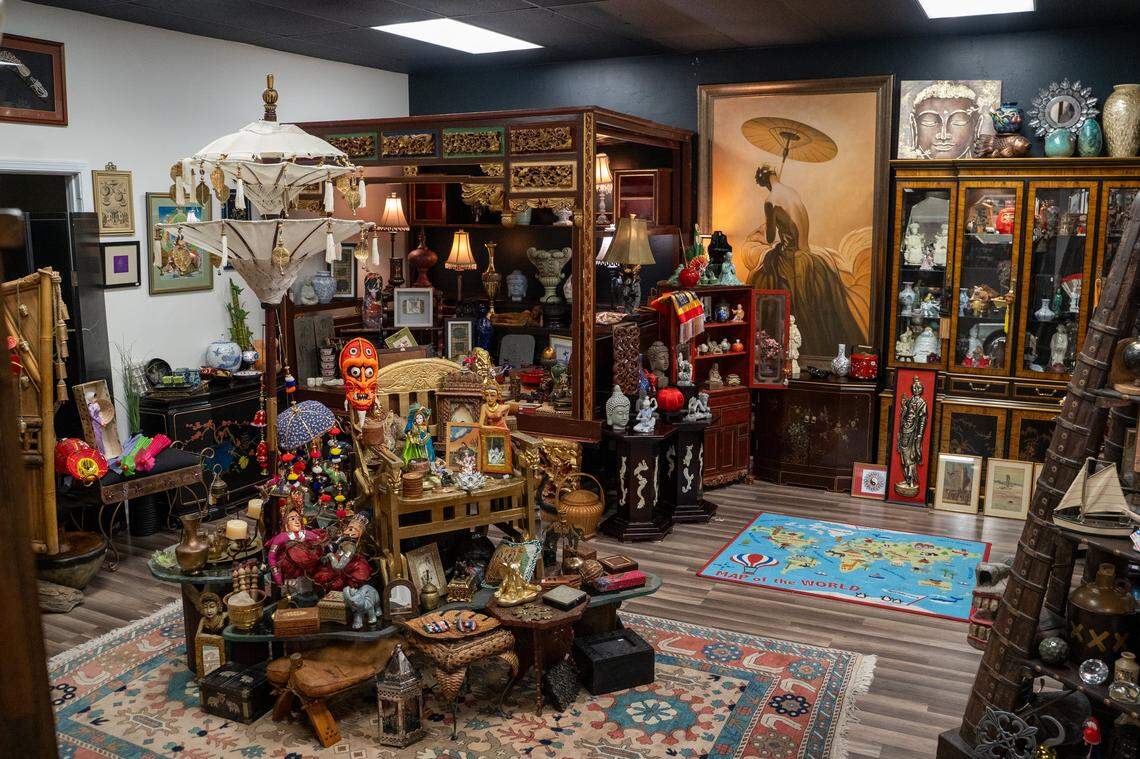 A room full of international antiques is a part of the new home of Odd Fellows Antiques Emporium A room themed around Alice in Wonderland and dark gothic antiques is part of the new home of Odd Fellows Antiques Emporium in Grover Beach, pictured here on Tuesday, Nov. 11, 2025. The antique store moved to 1527 W Grand Ave. in August after its 983 W Grand Ave. home was sold to new owners.