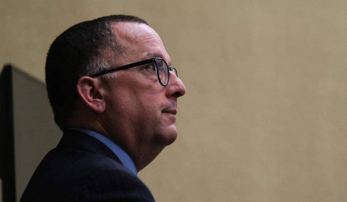 San Luis Obispo County Deputy District Attorney Greg Devitt prosecutes the case against Brandi Turner in San Luis Obispo Superior Court on Jan. 12, 2024. Turner is accused of selling the fentanyl to Quinn Hall that killed him in 2022.