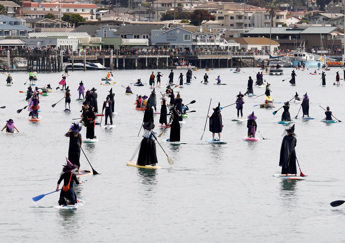 Witches and warlocks took over the waters in Morro Bay on Saturday, Oct. 26, 2024, for their annual cackling cruise around the harbor.