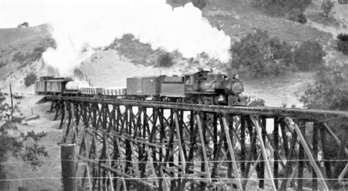 A Pacific Coast Railway train in one of its last runs in 1933.