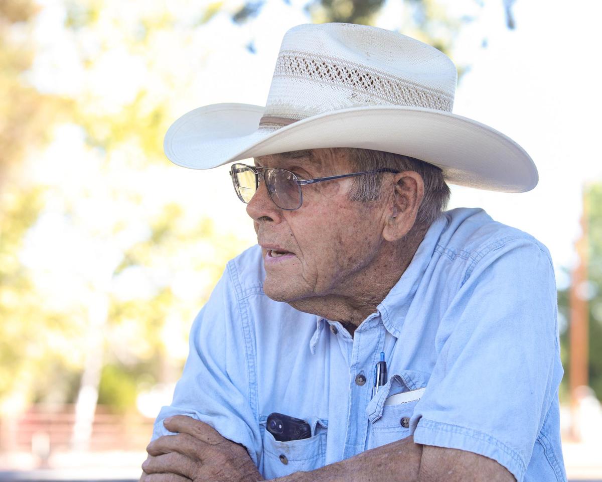 Jack Varian talks to a visitor. Located on one of the most studied segments of the San Andreas Fault the tiny Monterey County community of Parkfield bills itself the “Earthquake capitol of the world, be here when it happens.”