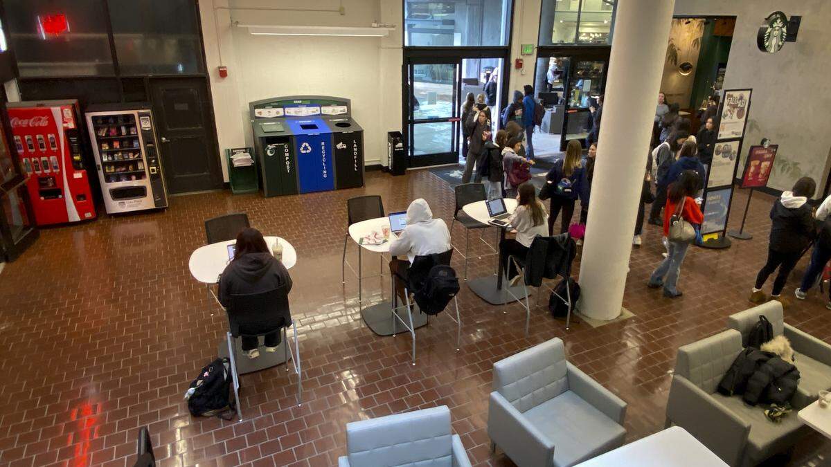 Cal Poly now has vending machines for items that can be found in drug stores as seen here on Nov. 20, 2025. This machine is in the university union along a bank of other vending machines on the ground floor.