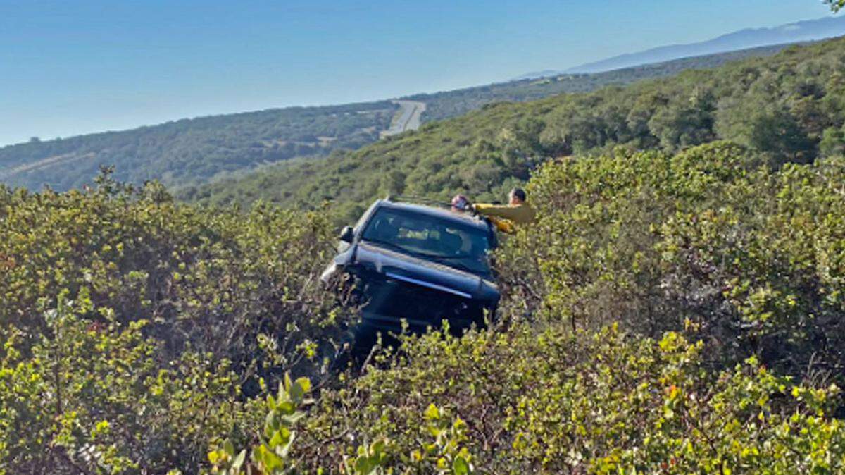 A child was killed and three other people were injured Wednesday, Sept. 28, 2022, in a rollover crash on Highway 1 near Lompoc. The vehicle ended up off the highway in heavy brush.