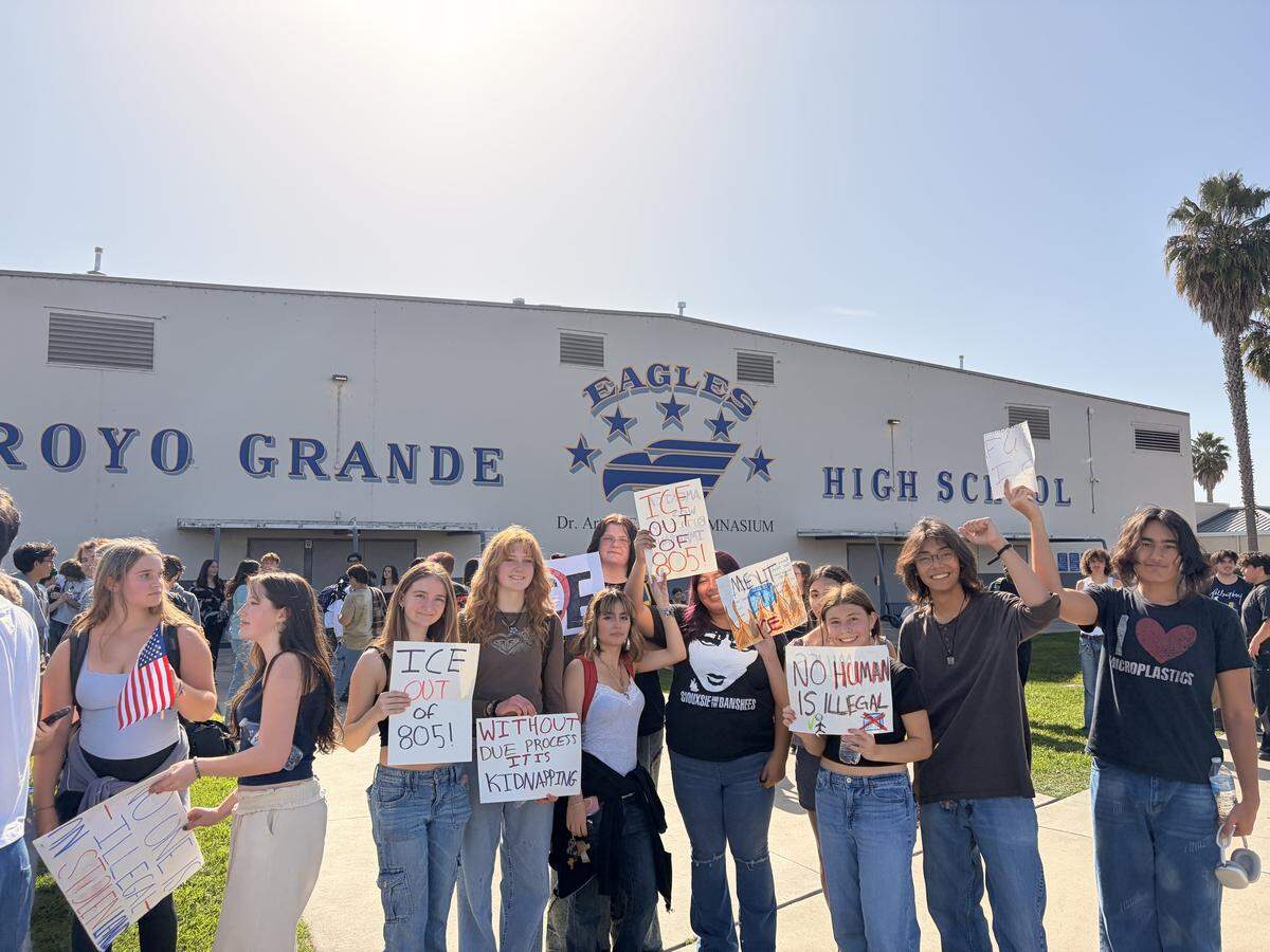 Arroyo Grande High School students walked out of class and staged an anti-ICE protest on Jan. 30, 2026.