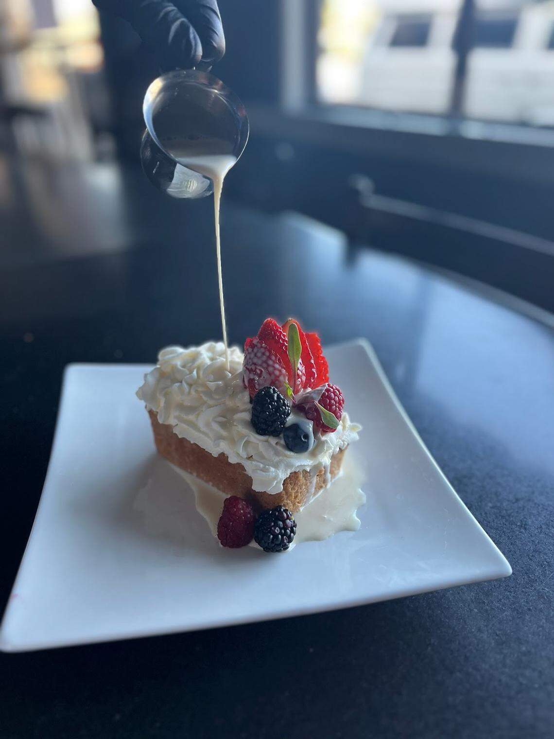Tres Leches is one of the desserts on the menu at Blue Seafood & Grill, which opened in Arroyo Grande in March 2023 at the former home of Me & Z’s.