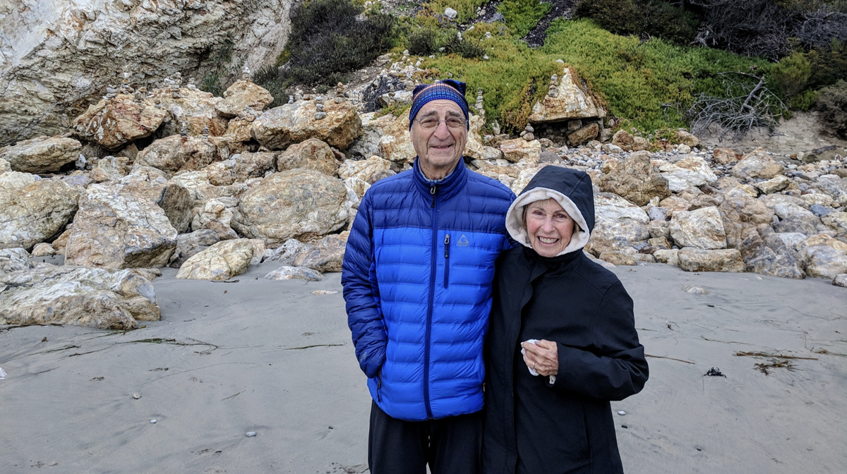 Saul Goldberg, left, with his wife his wife Carol Goldberg. Saul Goldberg died after being hit by a car while cycling in San Luis Obispo on July 23, 2024.