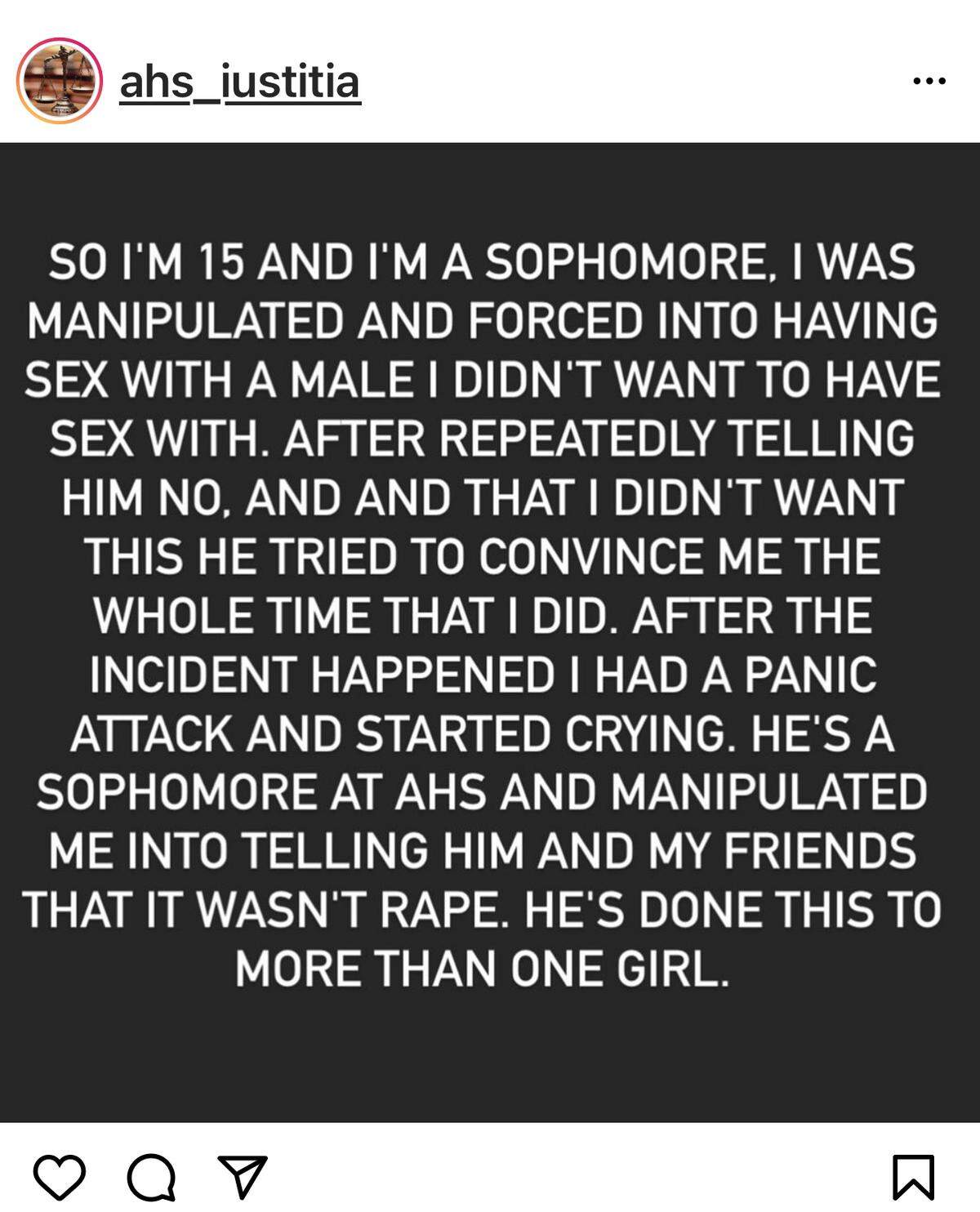 An anonymous Instagram account is sharing accounts of sexual harassment, rape, homophobia and racism experienced by students at Atascadero High School.