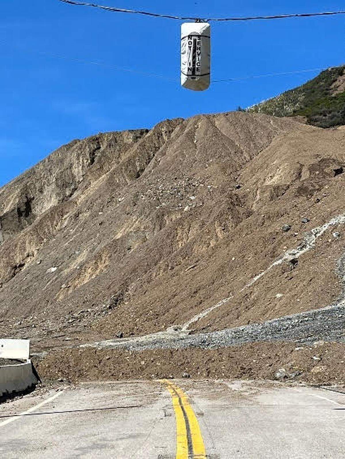 Caltrans still has to remove around 500,000 cubic yards of debris from Paul’s Slide, the largest roadway obstruction from the winter storms.