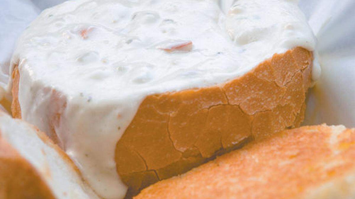 Splash Café's clam chowder in a bread bowl.