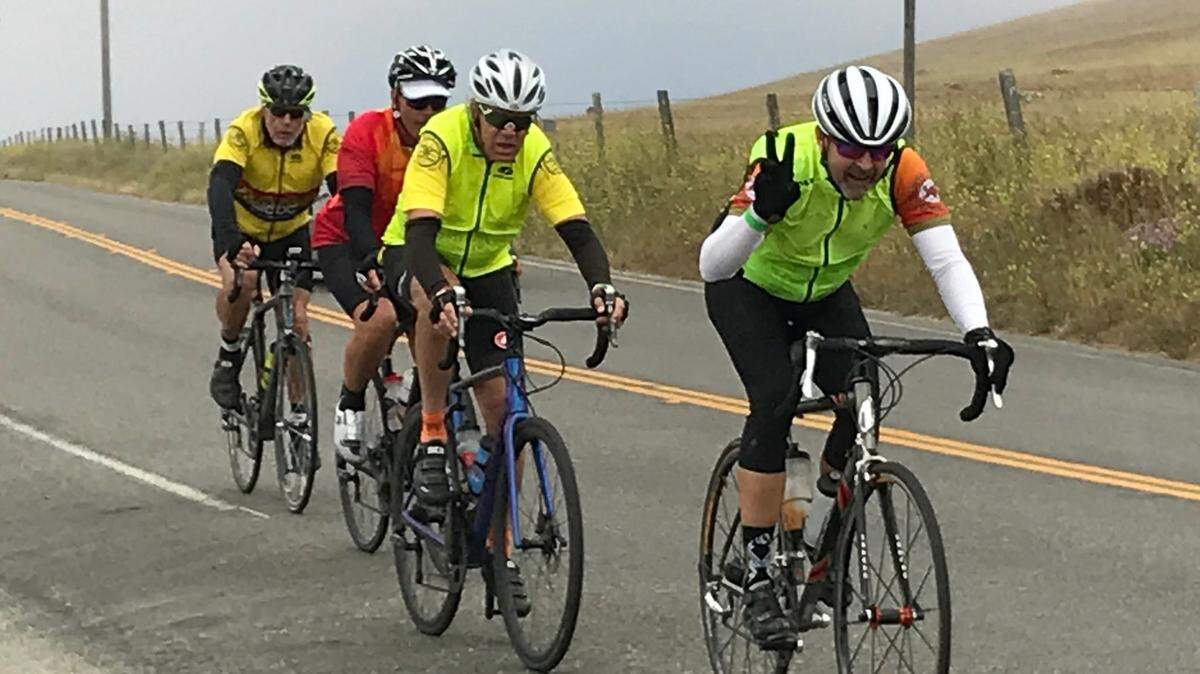 Riders had the wind in their faces coming back from Ragged Point on June 25 during the Gene Cerise Country Coast Classic Bike Ride.