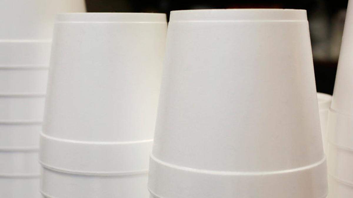 Food packaging made from polystyrene foam.