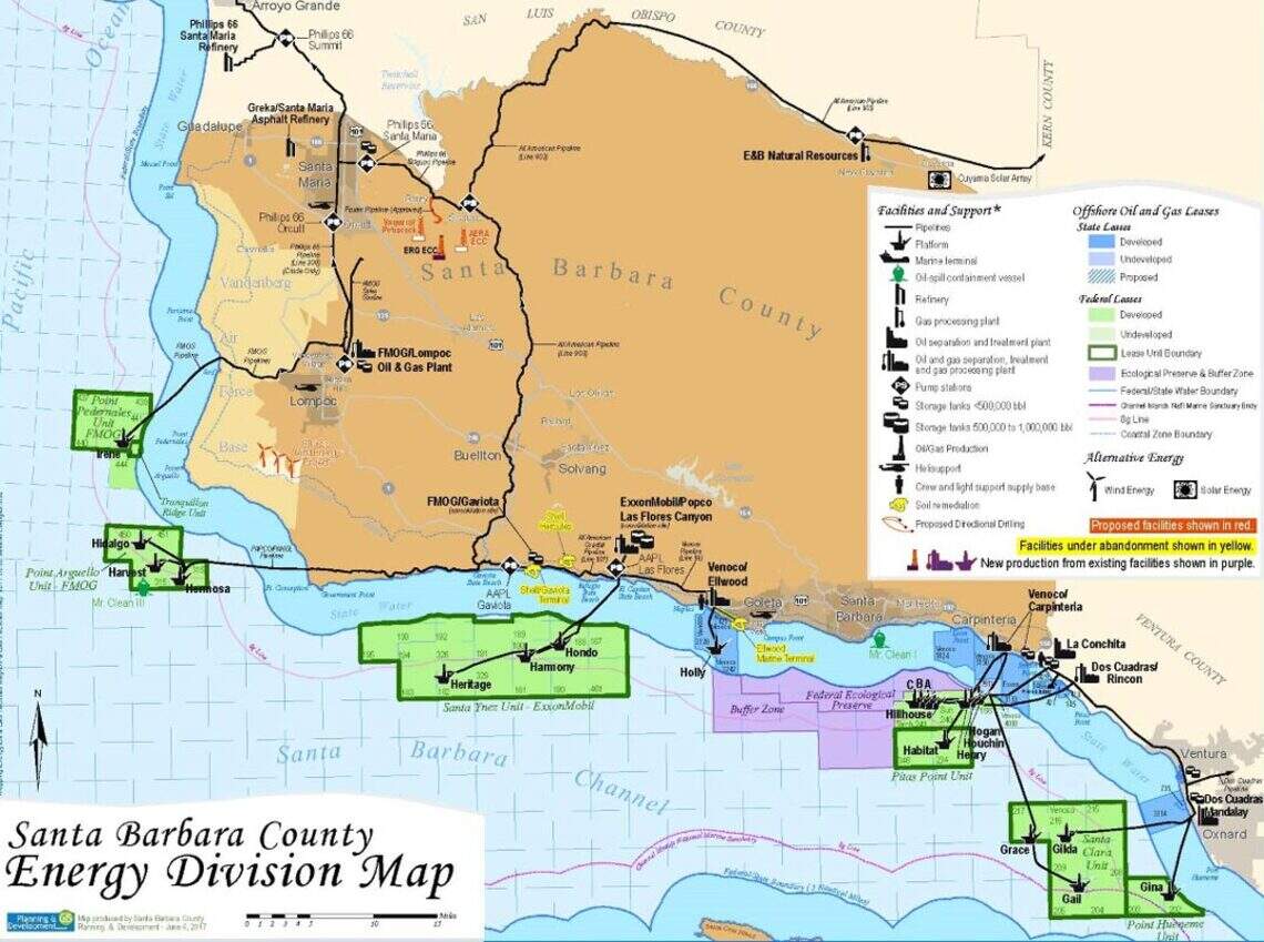 Exxon String Map ExxonMobil to sell Central Coast CA oil platforms, pipeline | San Luis ...