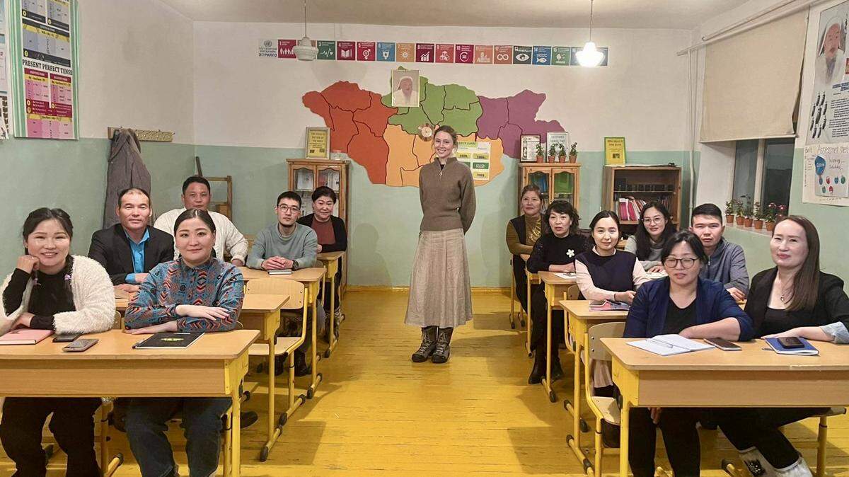Nipomo native and Peace Corps volunteer Claire Bodger works with her older class of students in the Arkhangai Province of Mongolia. Bodger splits her time roughly 50-50 between teaching English language classes and running an environmental education program.