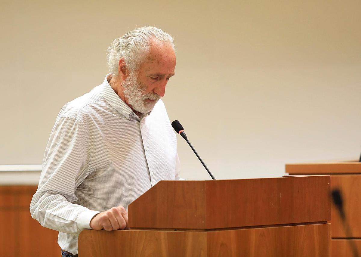 Richard Patten, who drew an election map that would dramatically alter SLO County’s supervisor districts, shares comments before the Board of Supervisors at a hearing on Friday, Nov. 19, 2021. Patten’s map is one of two finalists.