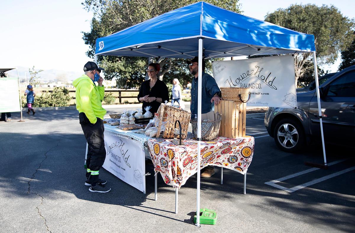 Dustin “Dusty” and Kristin Stewart of Household Baking Co. operate a cottage-industry bakery out of a tiny but efficient, commercially licensed kitchen in a family cabin on a hilltop west of Paso Robles in Running Deer Ranch. The Stewarts man the Farmers Market booth at Farm Supply on Tank Farm Rd. In San Luis Obispo.
