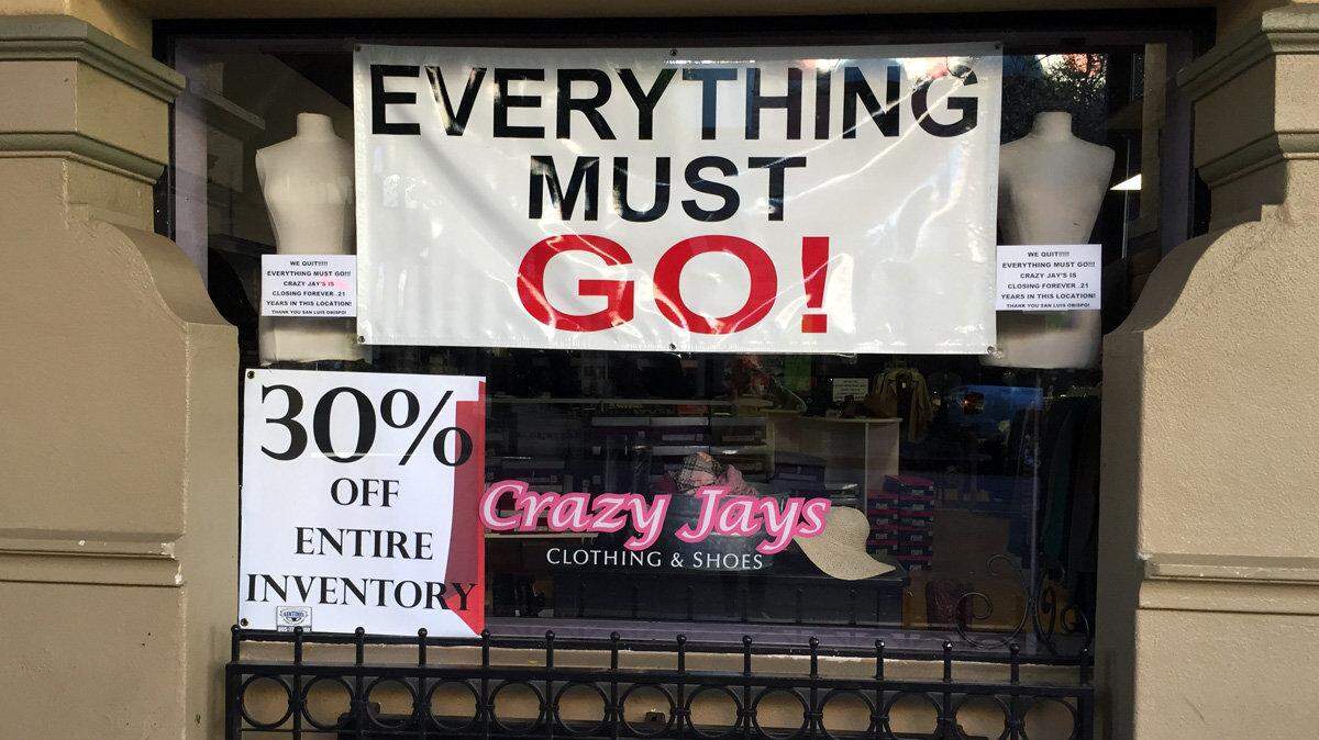 Crazy Jays in downtown San Luis Obispo is closing after 21 years in its Higuera Street location.