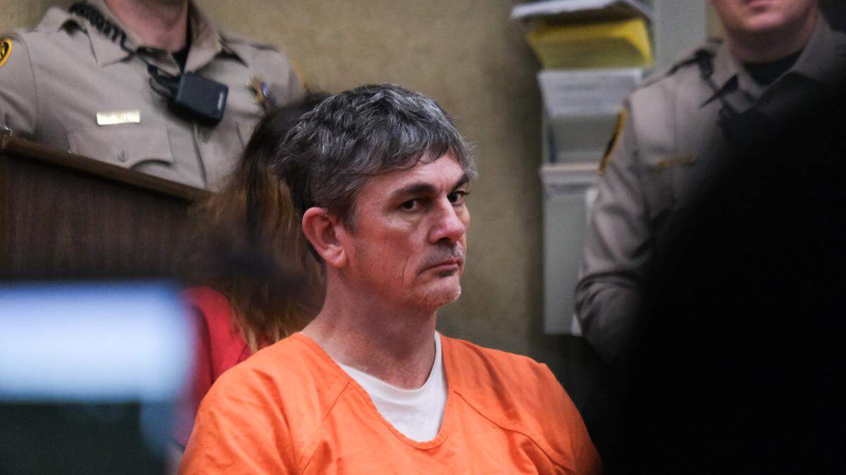 Norman Hibble sits during a bail reduction hearing in San Luis Obispo Superior Court on Feb. 28, 2024. Hibble pleaded no contest to embezzling at least $250,000 from San Luis Obispo County while working in the technology department.