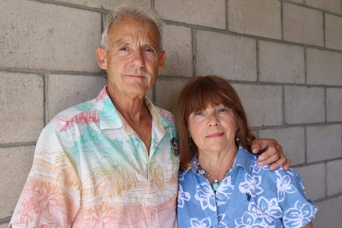 Bill and Mary Jane Jodry, seen here on March 23, 2026, lost their son, Thomas, when he fell from the third floor of the Marsh Street parking garage in September 2019.