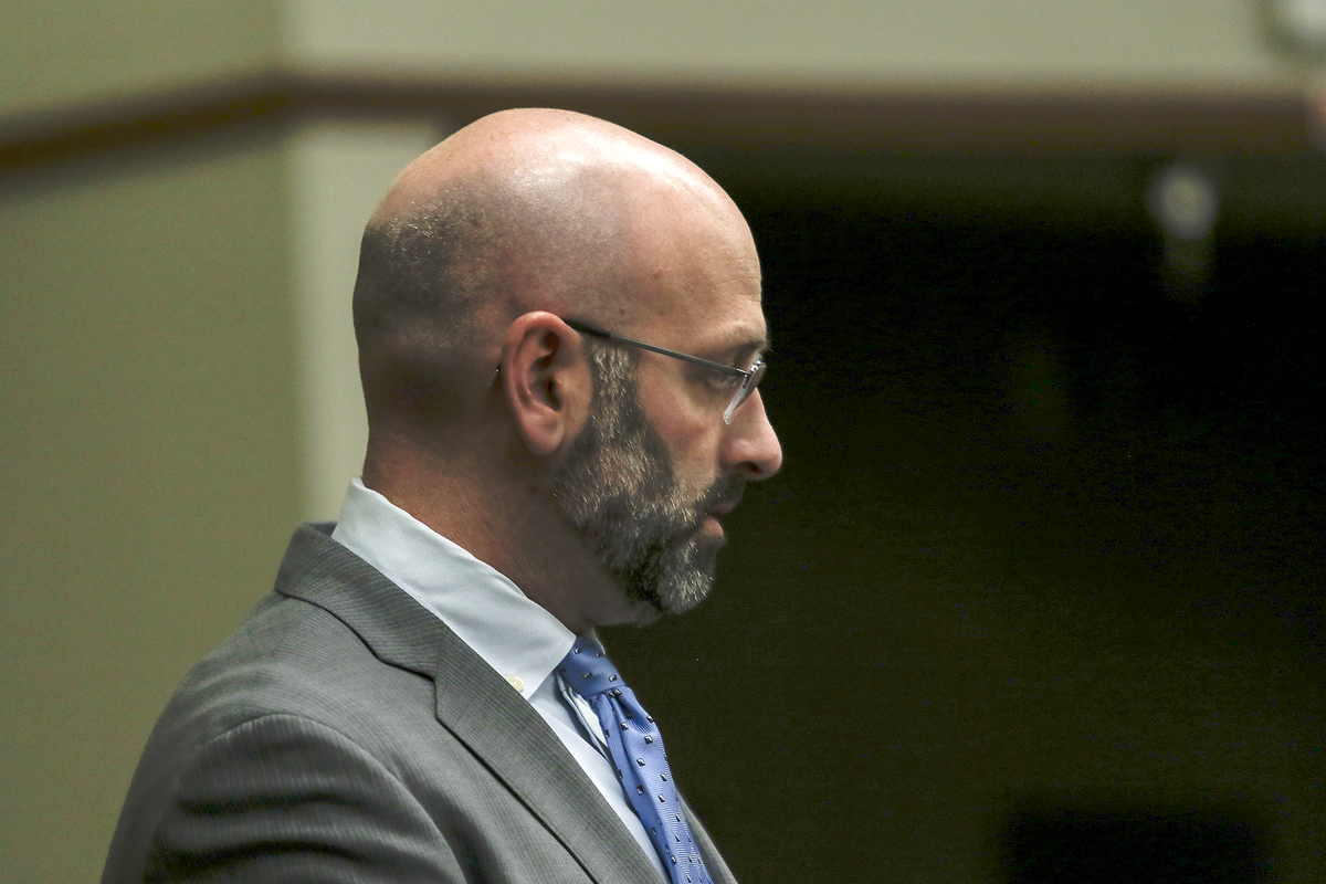 San Luis Obispo County Deputy District Attorney Ben Blumenthal appears during the murder trial against Stephen Deflaun, in San Luis Obispo Superior Court on Mar. 30, 2023.