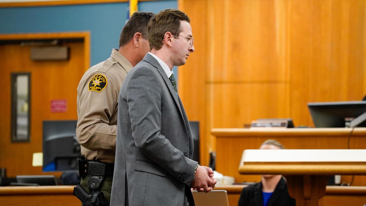 Nate Abate is remanded to the San Luis Obispo County Sheriff’s Office’s custody in San Luis Obispo Superior Court Friday, Oct. 18, 2024. Abate was charged with two counts of rape by force, one count of rape by intoxication and oral copulation of a minor — all felonies.