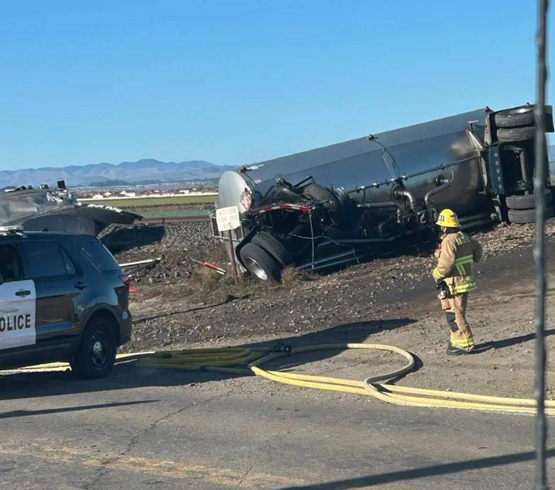 About 260 passengers were on an Amtrak train that collided with a truck crossing the tracks west of Santa Maria on Wednesday afternoon, Oct. 1, 2025. The injured truck driver was transported to Marian Regional Medical Center, according to the Santa Barbara County Fire Department.