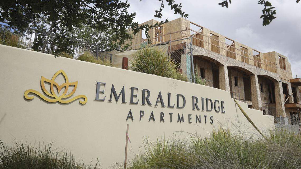 The Emerald Ridge Apartments on El Camino Real in Atascadero are leasing units, seen here on April 21, 2026.