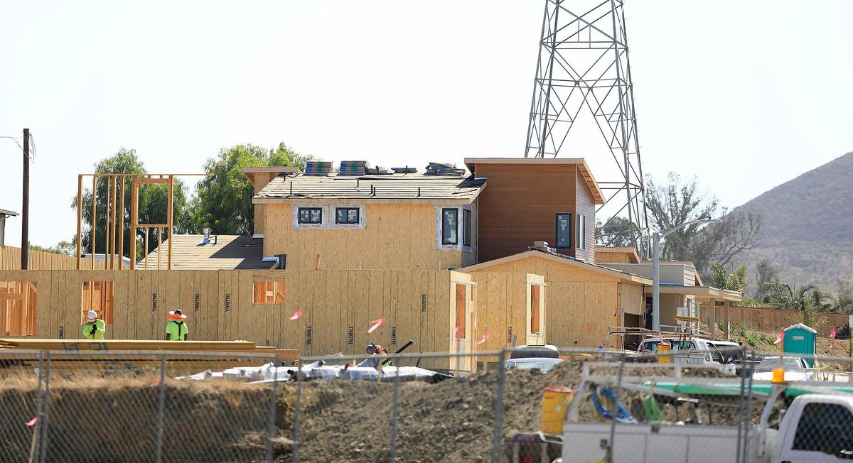 High-density housing under construction on Orcutt Road in San Luis Obispo in October 2019 includes a single-family home project called Noveno and an apartment and townhome development called The Vintage.