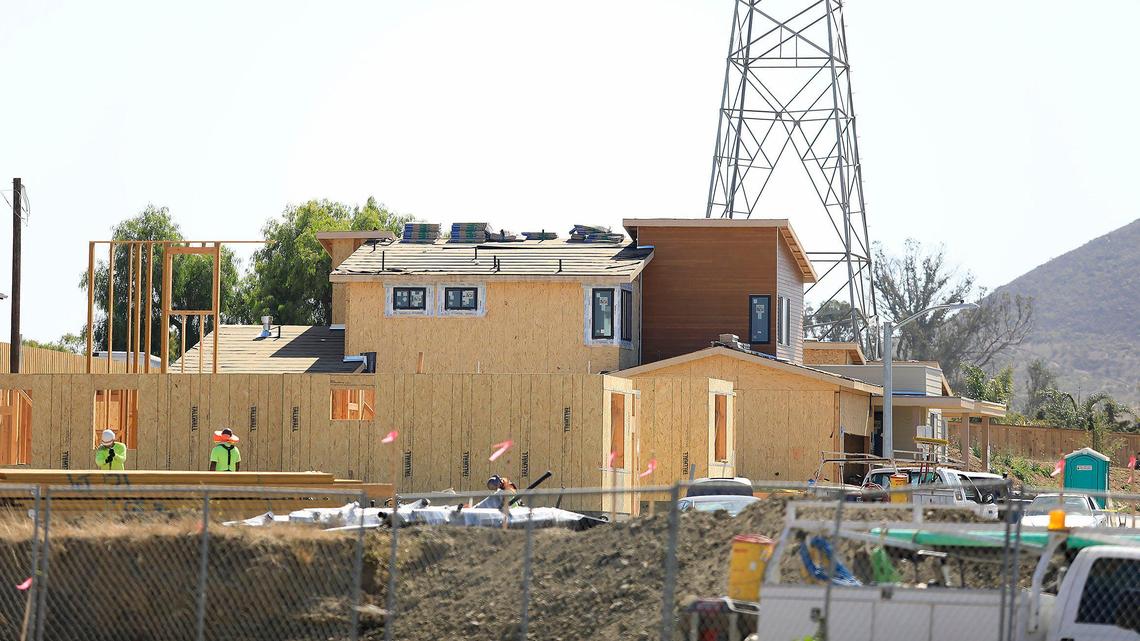 High-density housing under construction on Orcutt Road in San Luis Obispo in October 2019 includes a single-family home project called Noveno and an apartment and townhome development called The Vintage.