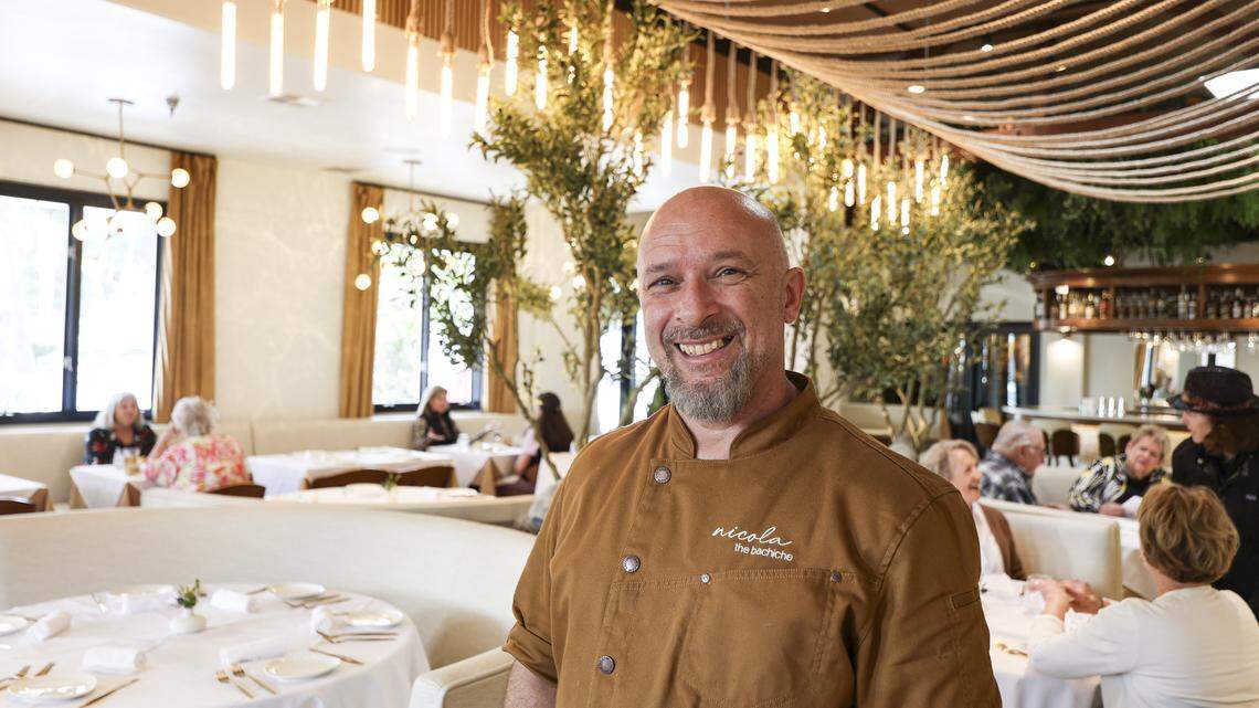Chef Nicola Allegretta in his new restaurant open in the Laguna Village Shopping Center serving a fusion of Italian and Peruvian cooking called Bachiche. Seen here on Nov. 13, 2025.