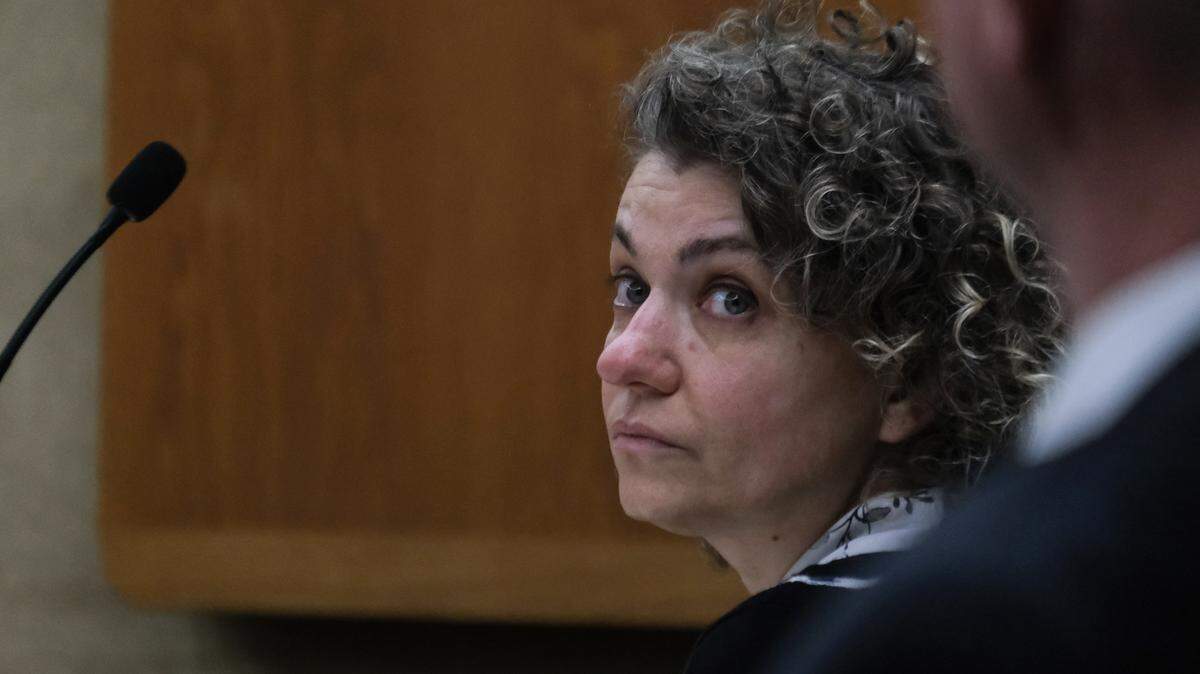 Brandi Turner attends the second day of her murder trial in San Luis Obispo Superior Court on Jan. 10, 2024. She is accused of selling the fentanyl that later killed Quinn Hall in an overdose.