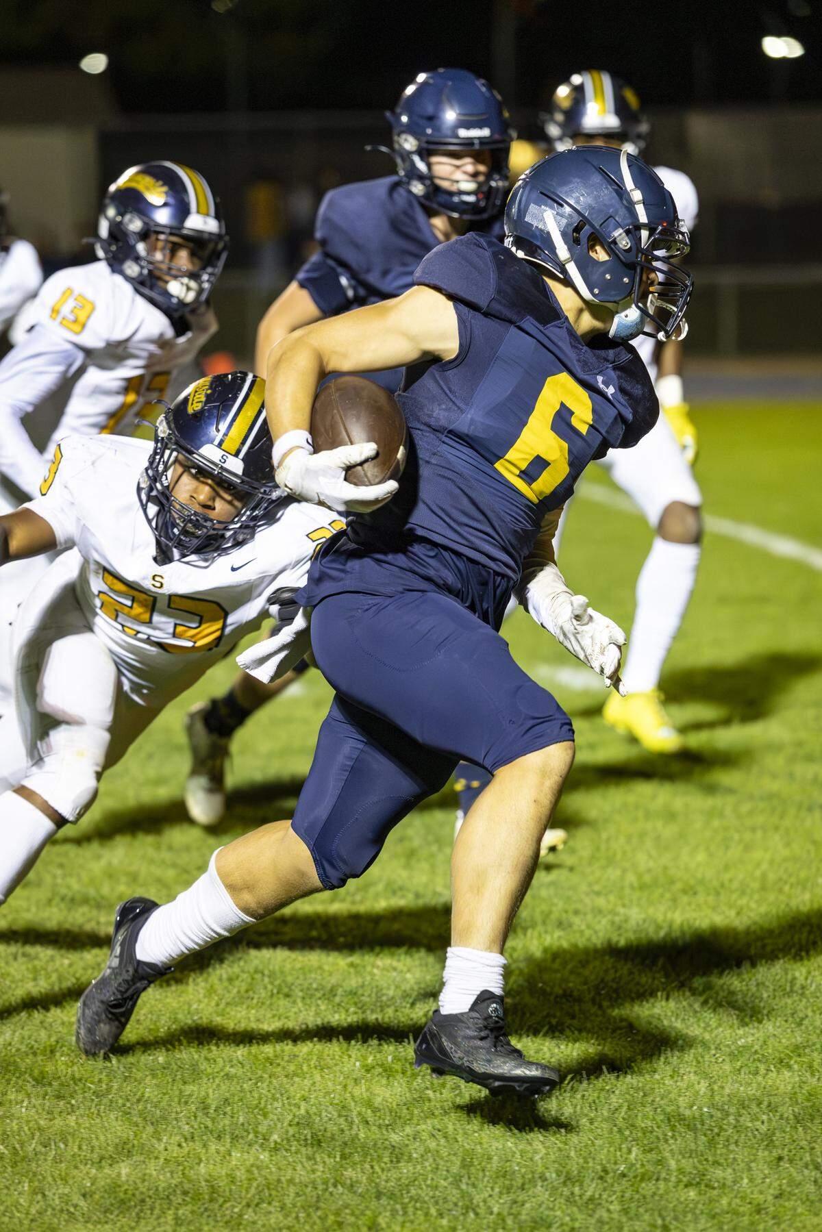 Miles Thompson runs for Arroyo Grande in a 62-14 win over Sunnyside on Nov. 7, 2025.