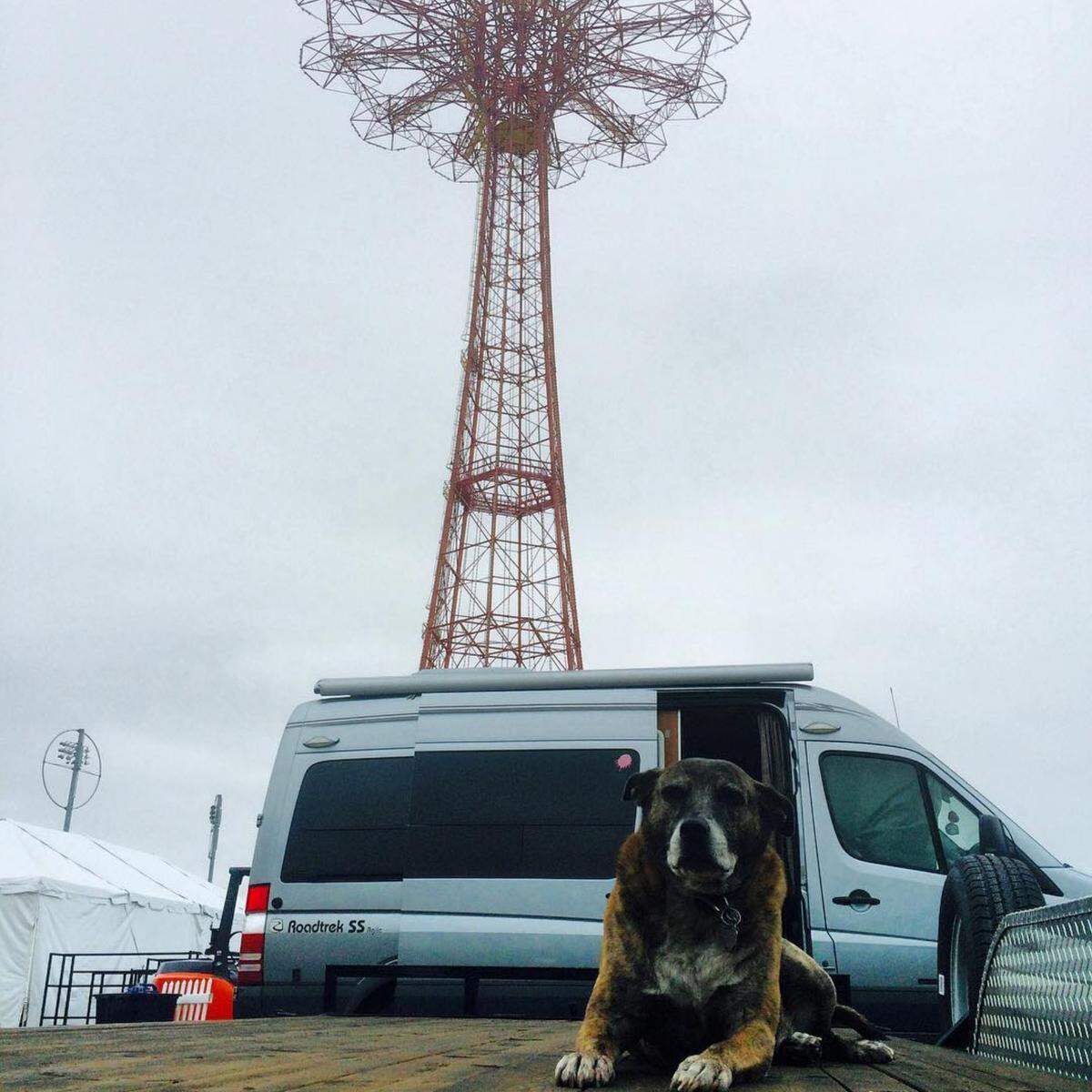 Mutiny Burger founder Jack Alger developed his menu based on unforgettable meals he had while traveling the country with his dog, Sosa. Here they are at Coney Island in 2016.