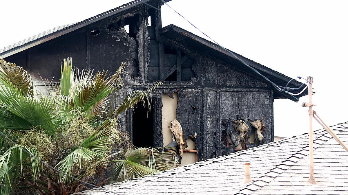 Two people were injured and others displaced in a possible arson fire on Sept. 22, 2021, that destroyed a home on Trinidad Street in Morro Bay and damaged two others, according to Morro Bay Fire Department Chief Dan McCrain. Here’s the view of the second story on north side of home.