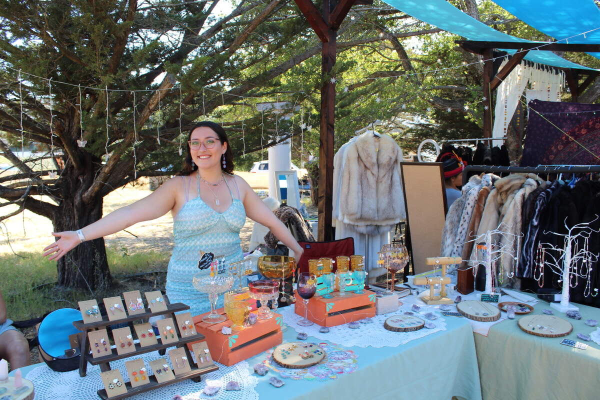 Yael Bouzaglo sells handmade jewelry at Shabang on Friday, May 13, 2022.