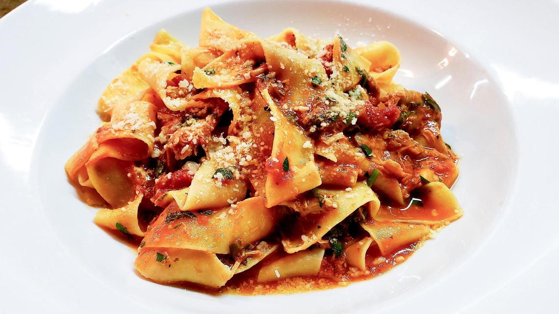 Papardelle with Ragu from Café Roma in San Luis Obispo.