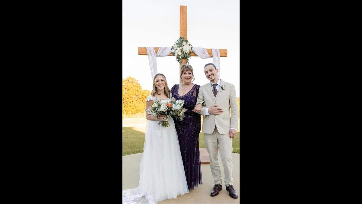 From left to right, Shanna, Melody and Todd Pinion attend Shanna’s wedding. Todd Pinion, Shanna’s older brother and Melody’s son, was killed in an alleged hate crime on Oct. 23, 2024.
