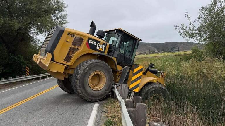 Tractor crash into guardrail causes road closure, traffic delays in SLO