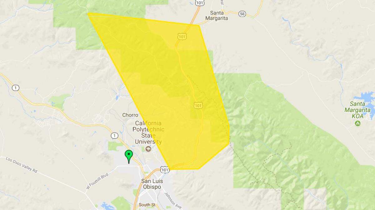 A tree fell into a power line near Cuesta Park early Tuesday morning, leaving as many as 2,816 people without power.