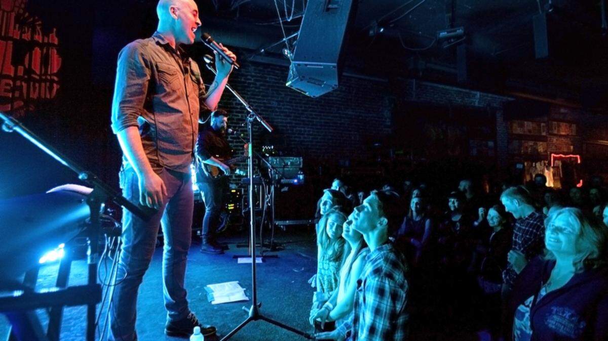 Singer-songwriter Tyrone Wells performs March 27 for a mixed-age crowd at SLO Brewing Co. in San Luis Obispo.