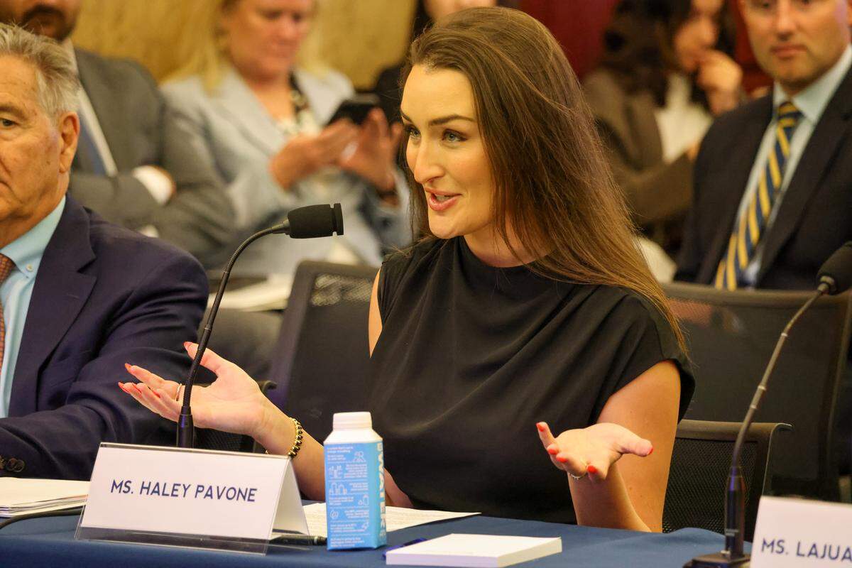 Haley Pavone, a Cal Poly alumni and founder of the SLO-based small business Pashion Footwear, testified in front of the U.S. House Committee on Small Business about how Trump-era tariffs are impacting her small business on May 8, 2025.